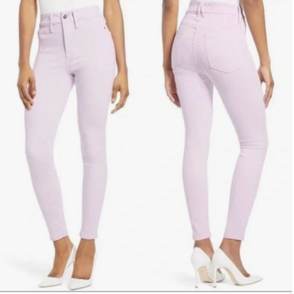 Good American Denim - Good American Good Legs Crop Lavender High-Waisted Jeans